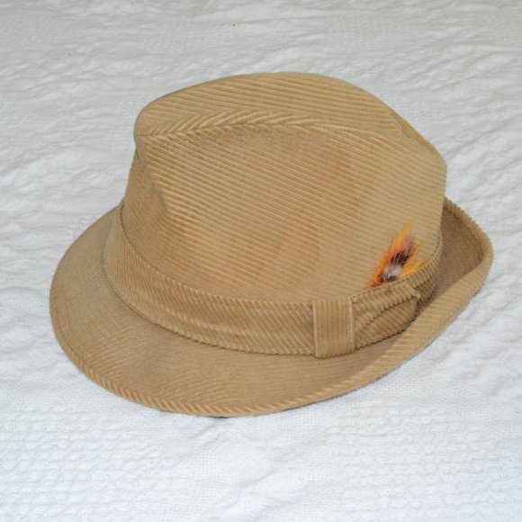 VINTAGE Resistol Self Conforming Corduroy Fedora Hat Euclid Size 7 1/4 main image 6